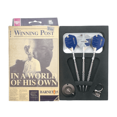 Used Target RVB Barney25 SP 95% Tungsten 21g — open presentation box with darts
