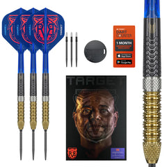 Target RVB G6 Steel Tip Darts 95% Tungsten — dart, barrel detail and packaging