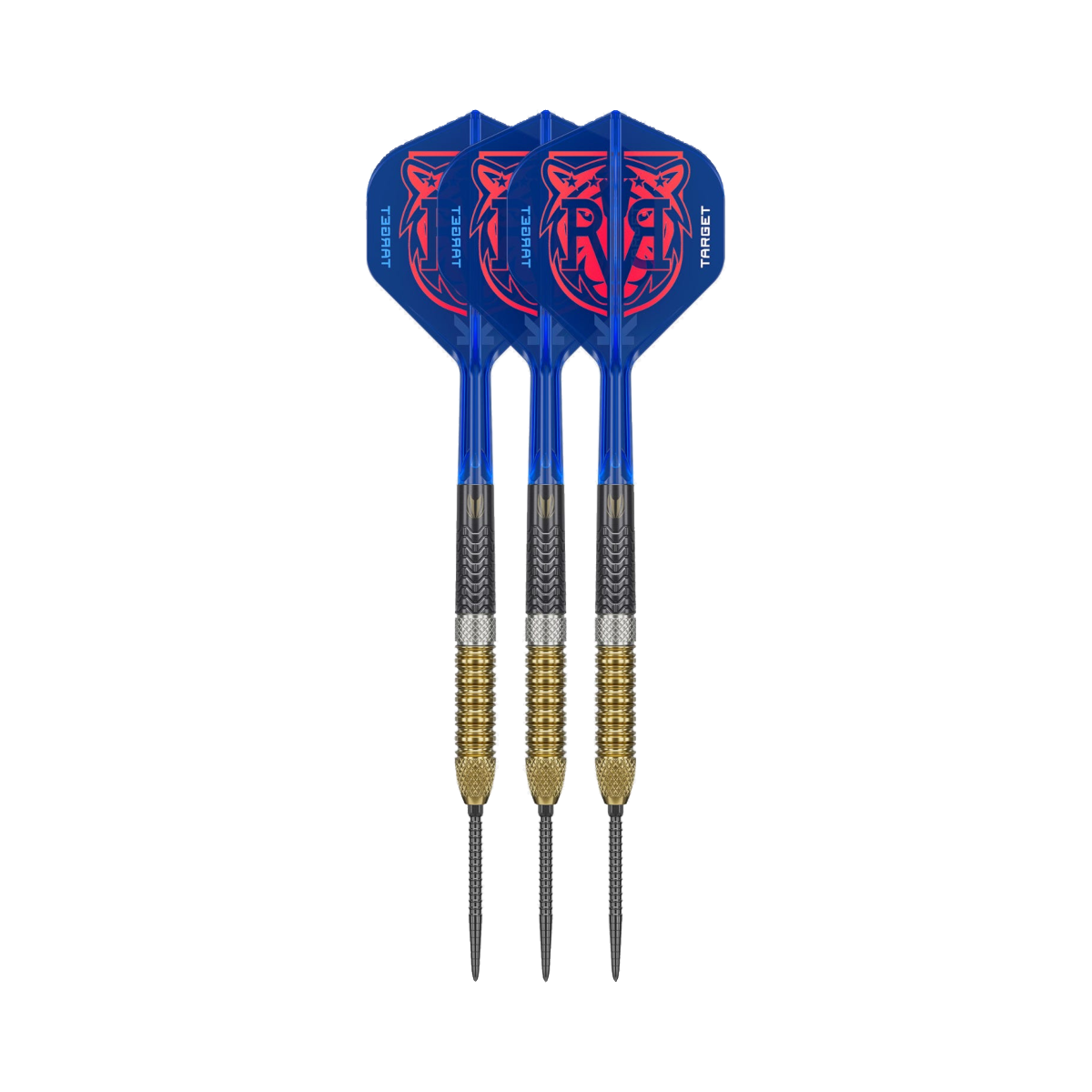 RVB G6 Steel Tip Darts - 95% Tungsten — three barrel close-ups