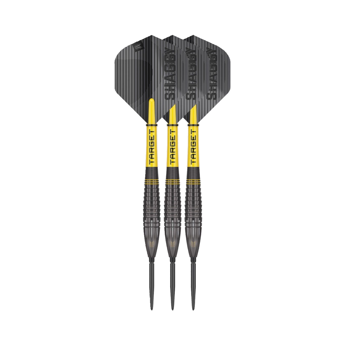 Scott Williams Black Steel Tip Darts - 90% Tungsten — three barrel close-ups