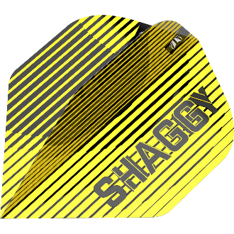 Scott Williams G1 Pro Ultra Flights - No.2 – yellow and black Shaggy flight design close-up