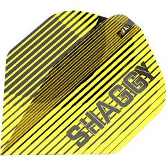 Scott Williams G1 Pro Ultra Flights - No.2 – yellow and black Shaggy flight design close-up
