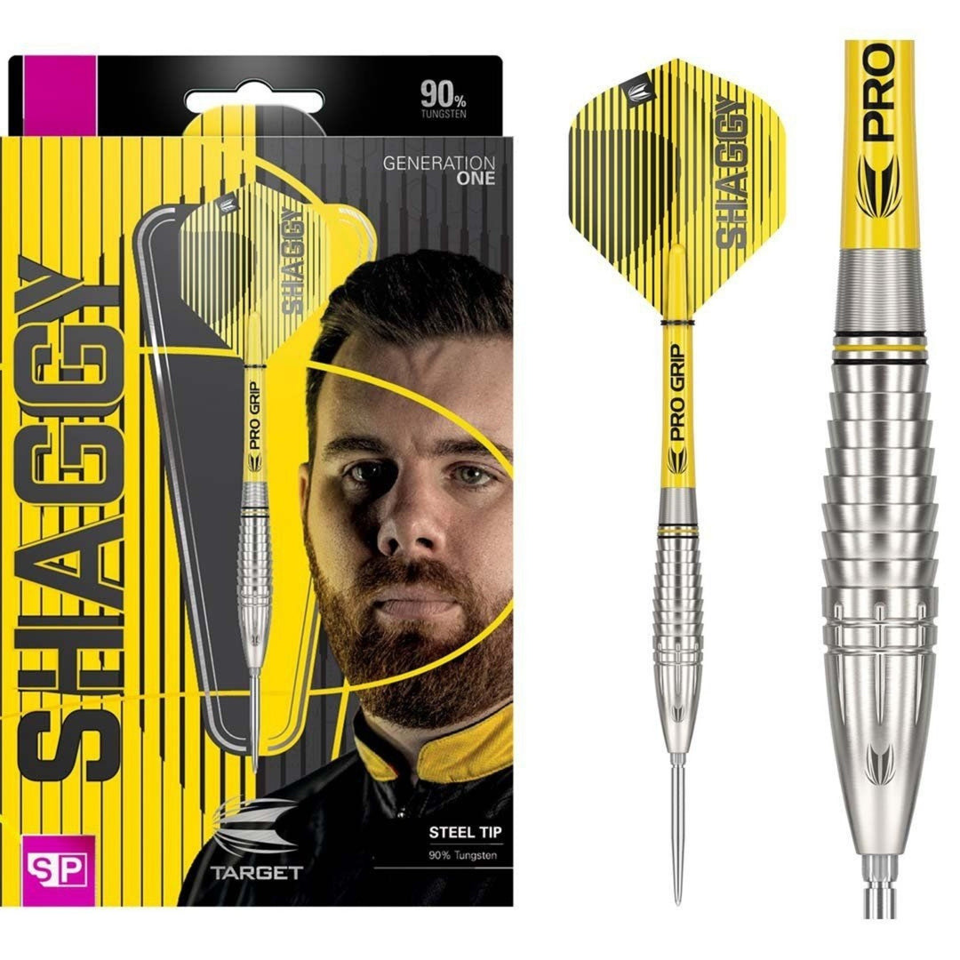 Target Scott Williams G1 Steel Tip Darts 90% Tungsten — dart, barrel detail and packaging