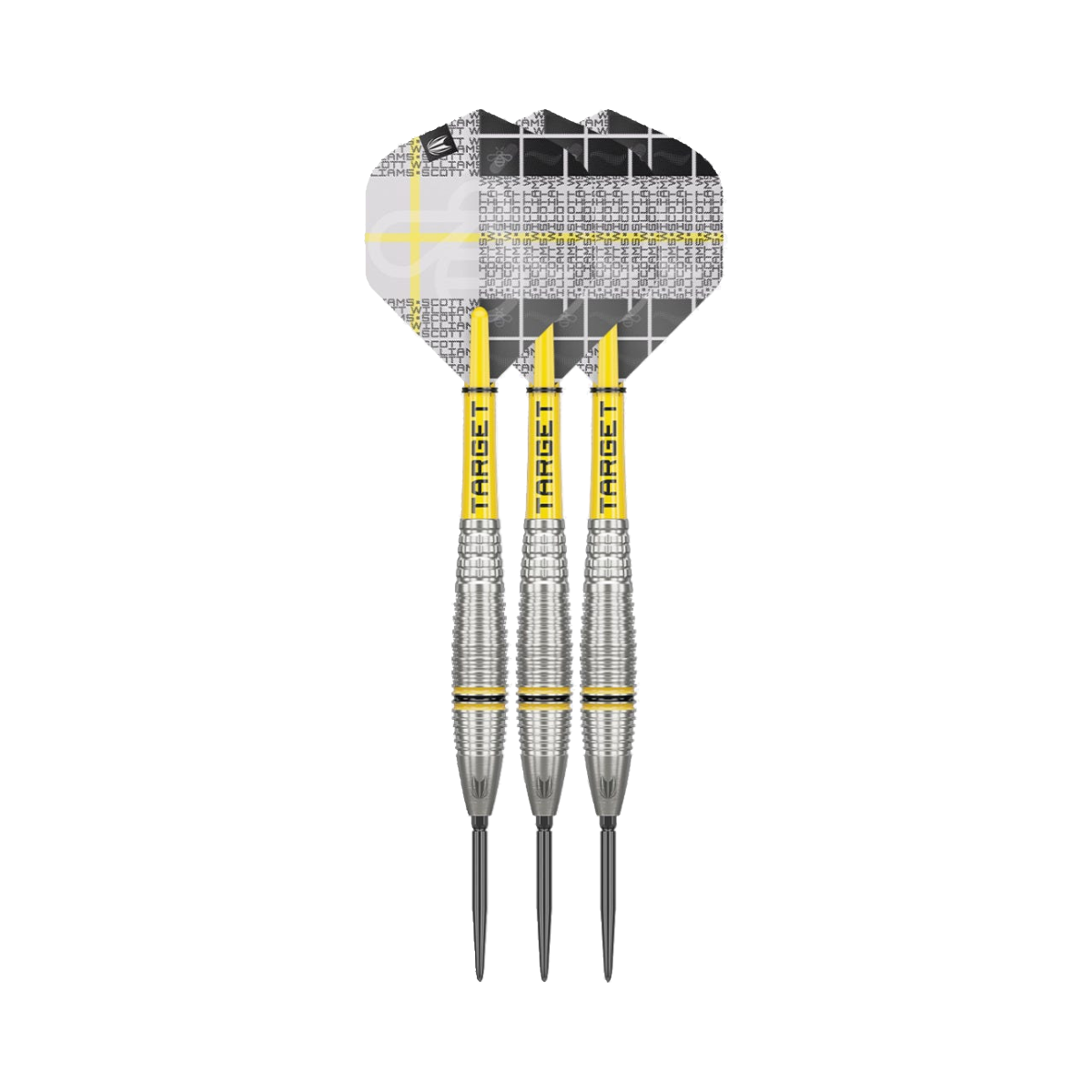 Scott Williams G2 Steel Tip Darts - 90% Tungsten — three barrel close-ups