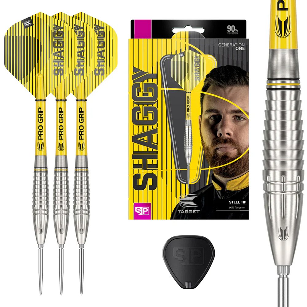 Target Scott Williams Generation 1 steel tip darts set with packaging and Swiss Point tool