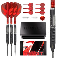 Target Shift Steel Tip Darts - 90% Tungsten – complete set with presentation box, flights, points and Swiss Key