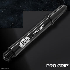Target Star Wars Black Pro Grip nylon dart shafts diagonal view