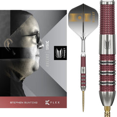 Target Stephen Bunting 95K Steel Tip Darts 95% Tungsten — dart, barrel detail and packaging
