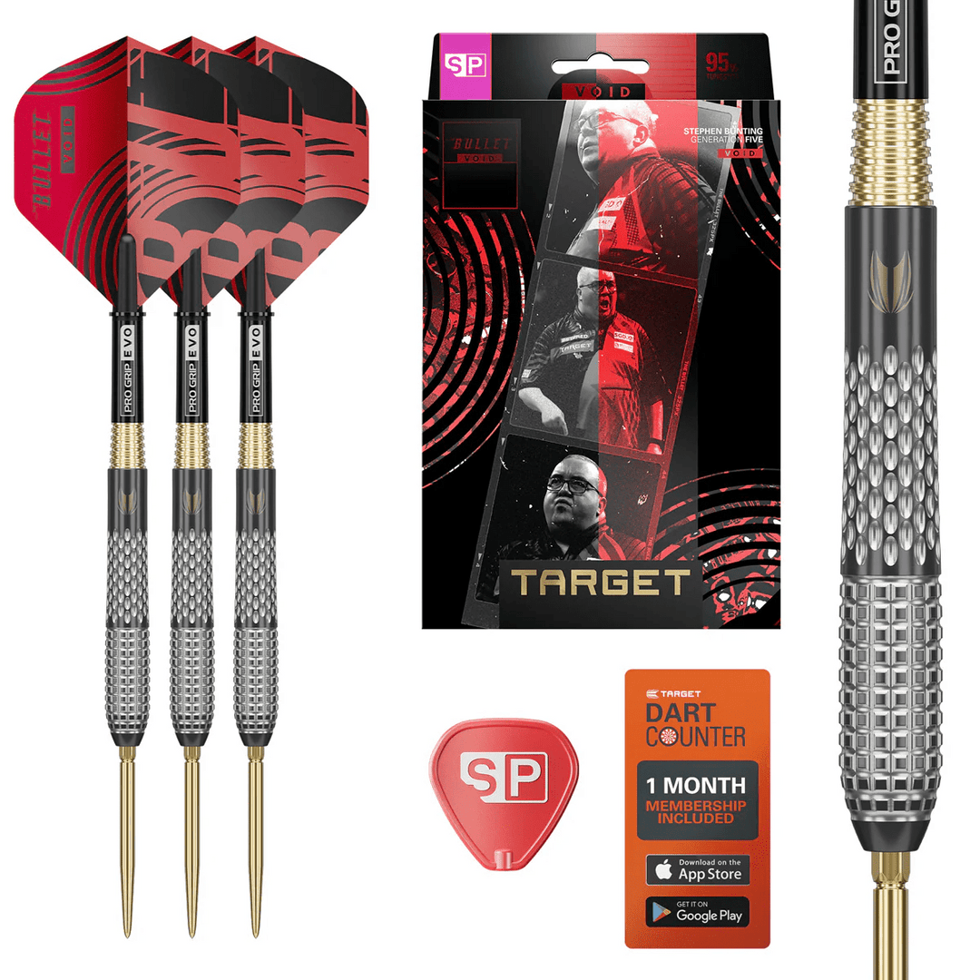 Target Stephen Bunting G5 Void Steel Tip Darts - 95% Tungsten 18g