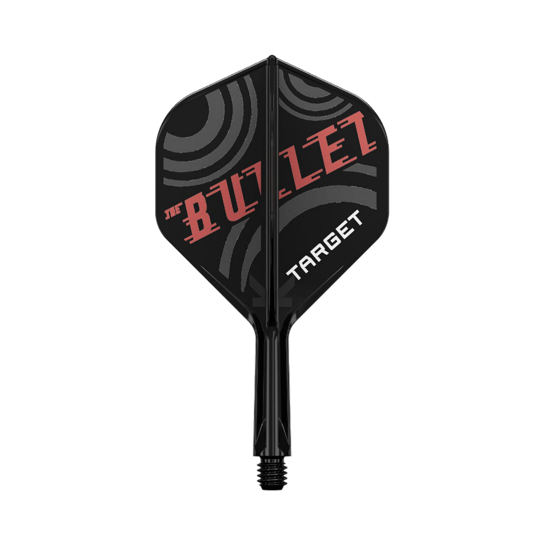 Target Stephen Bunting - K Flex No.2, one black player-design integrated flight and shaft shown on white.