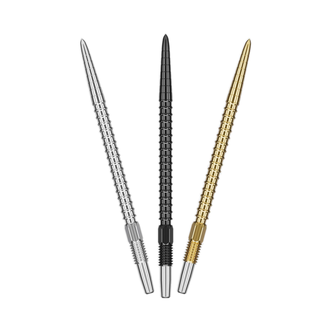 Target Swiss Chrono Points - black, gold, silver colour options, one of each shown; matching-colour packs sold separately