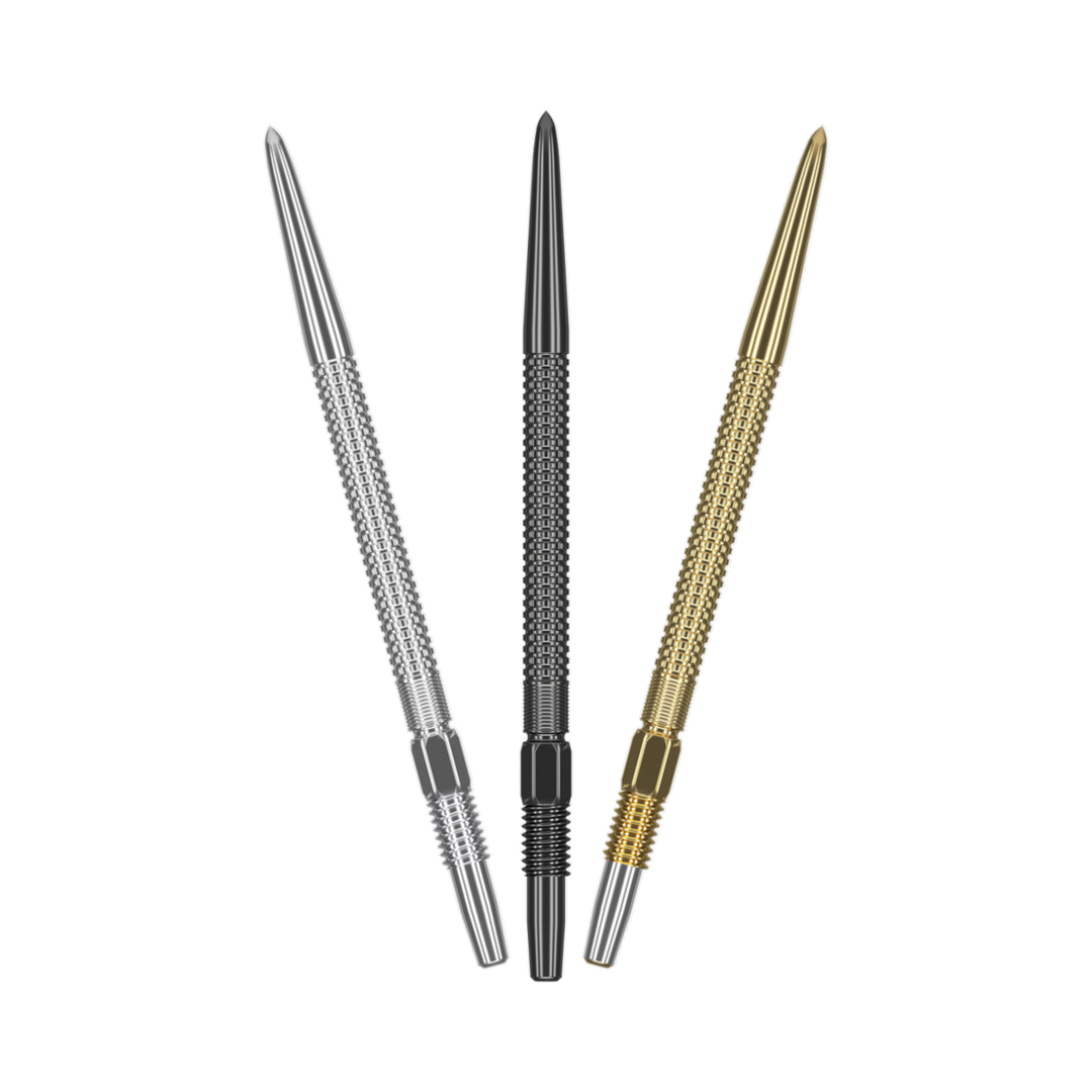 Target Swiss GRD Points - black, silver, gold colour options, one of each shown; matching-colour packs sold separately