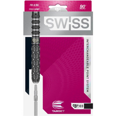 Target Swiss Steel Tip Darts 90% Tungsten — dart and packaging