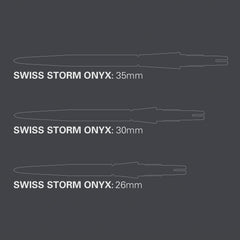 Target Swiss Storm Onyx Points — point length comparison