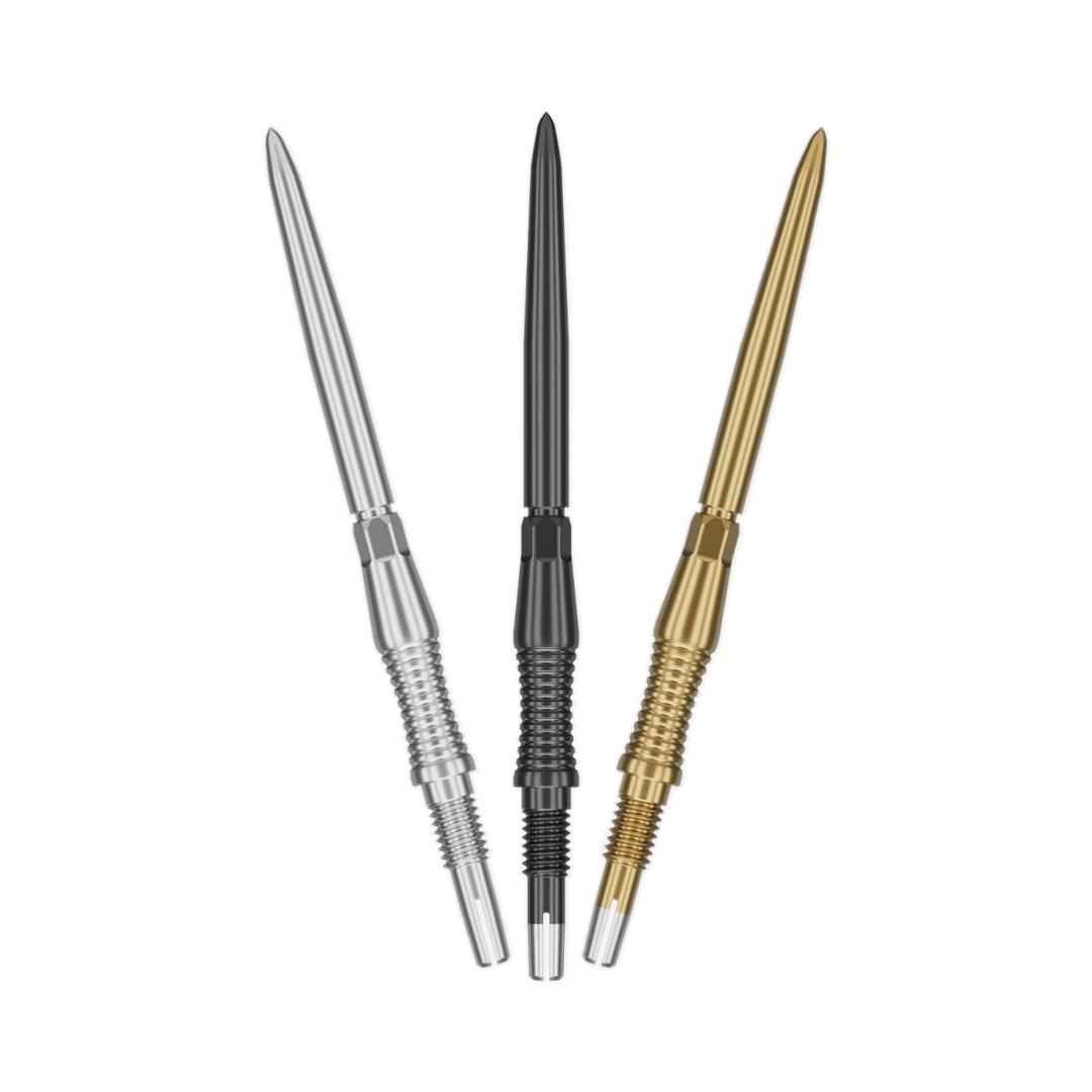 Target Swiss Storm RST Points - black, silver, gold colour options, one of each shown; matching-colour packs sold separately