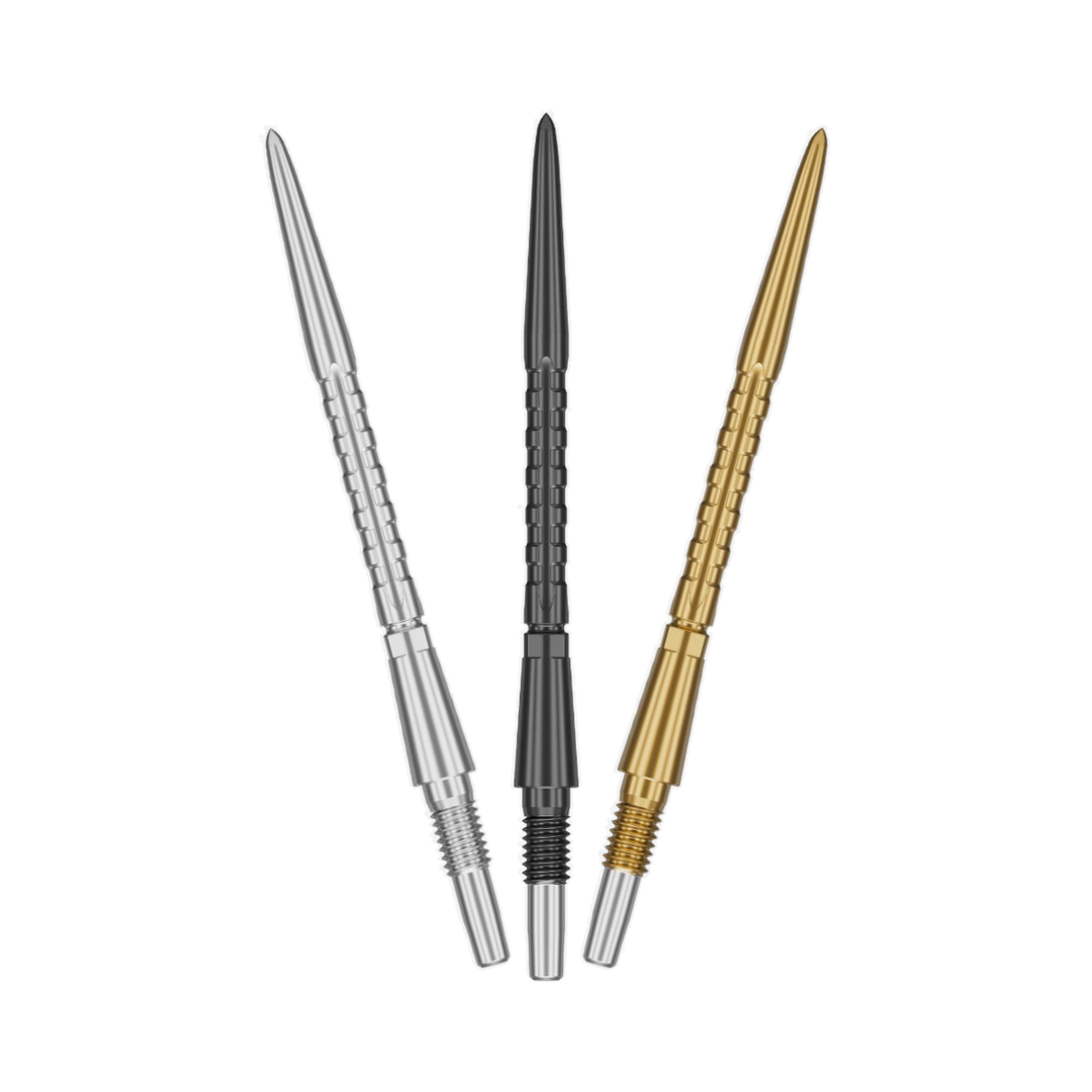 Target Swiss Storm Surge Points - black, silver, gold colour options, one of each shown; matching-colour packs sold separately