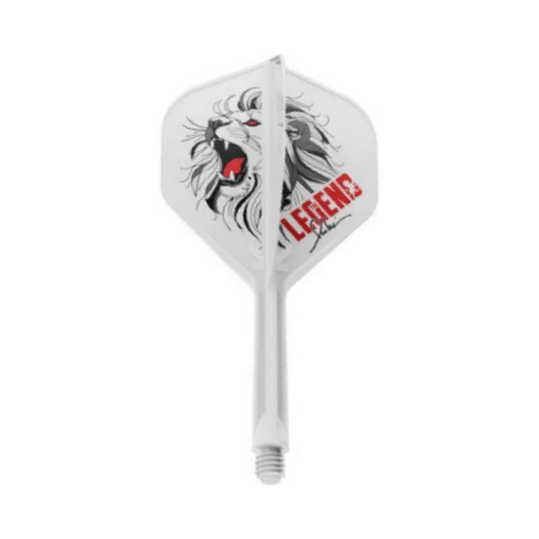 Target The Legend Paul Lim K Flex No.2 integrated flight and shaft, one design shown on white.