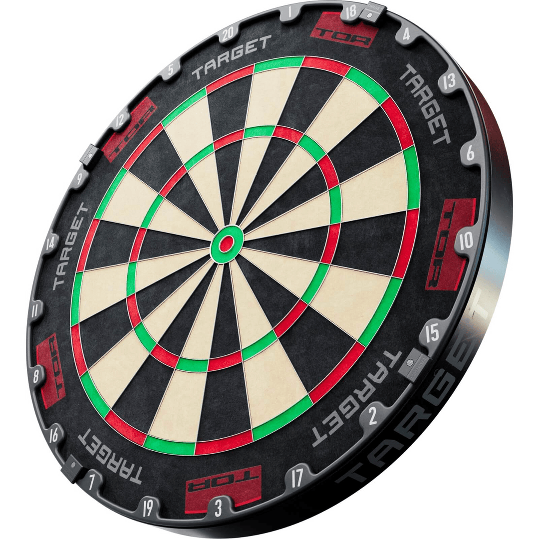 TOR Dartboard – angled view of the dartboard and number ring