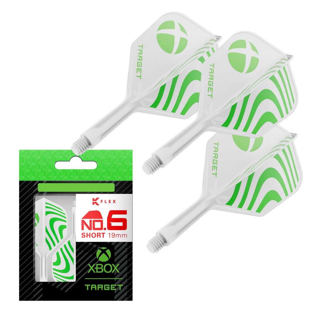 Target XBOX No.6 K Flex — white flights and shafts with packaging