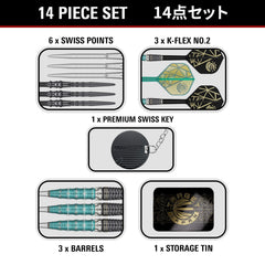 The Miracle Rising Sun Limited Edition Champions Set Steel Tip Darts - 95% Tungsten – included darts and accessories