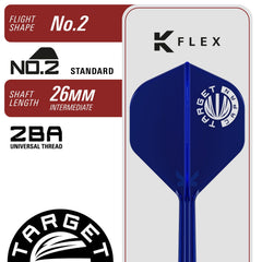 Toru Suzuki Sereno G3 Steel Tip Darts - 90% Tungsten – No.2 K-Flex flight and shaft detail