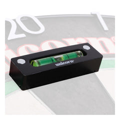 Unicorn Boardmate leveller positioned across the top of a dartboard