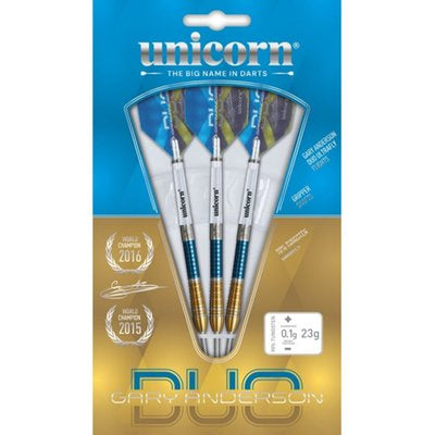 Unicorn Gary Anderson Phase 6 Duo Steel Tip Darts 90% Tungsten — retail packaging