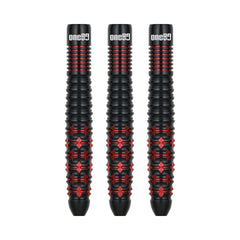 One80 Vaelkris V3 Steel Tip Darts - 90% Tungsten — three barrels, without shafts, flights or points