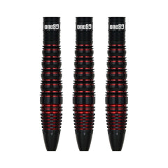 One80 Vaelkris V4 Steel Tip Darts - 90% Tungsten — three barrels, without shafts, flights or points