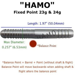 Voks Hamo fixed point steel tip dart dimensions and balance point guide