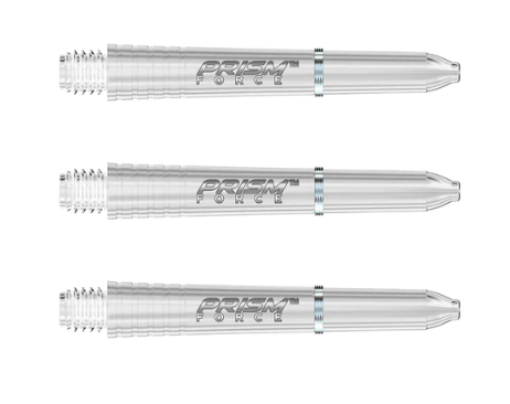 Winmau Prism Force Dart Stems / Shafts — three clear shafts