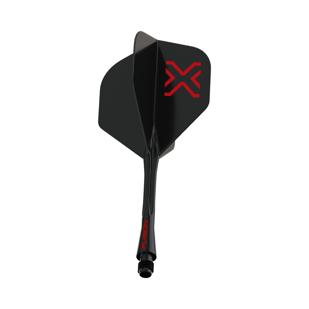 Blade X Fusion Integrated Flight And Shaft in Black; one integrated flight and shaft shown.