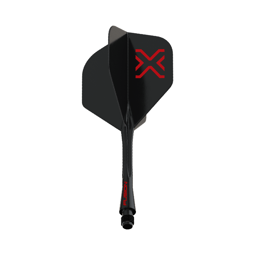 Blade X Fusion Integrated Flight And Shaft in Black; one integrated flight and shaft shown.