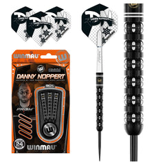 Winmau Danny Noppert Freeze 90% Tungsten Darts — dart, barrel detail and packaging