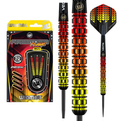 Winmau Firestorm Flame Steel Tip Darts 90% Tungsten — dart, barrel detail and packaging