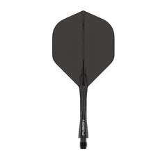 Winmau Fusion Integrated Flight And Shaft — black integrated flight and shaft, side view
