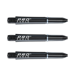Winmau Pro Force Dart Stems — three black shafts