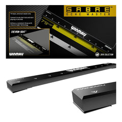 Winmau Sabre Raised Oche Master angled product views with packaging