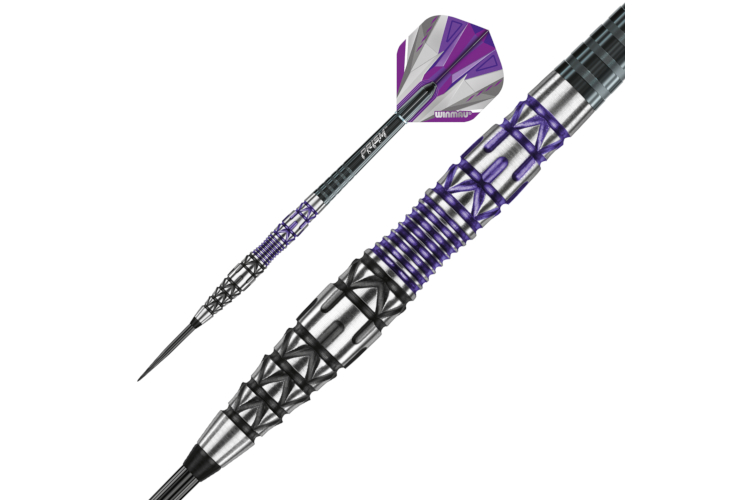 Simon Whitlock Special Edition Steel Tip Darts – assembled dart and barrel grip close-up