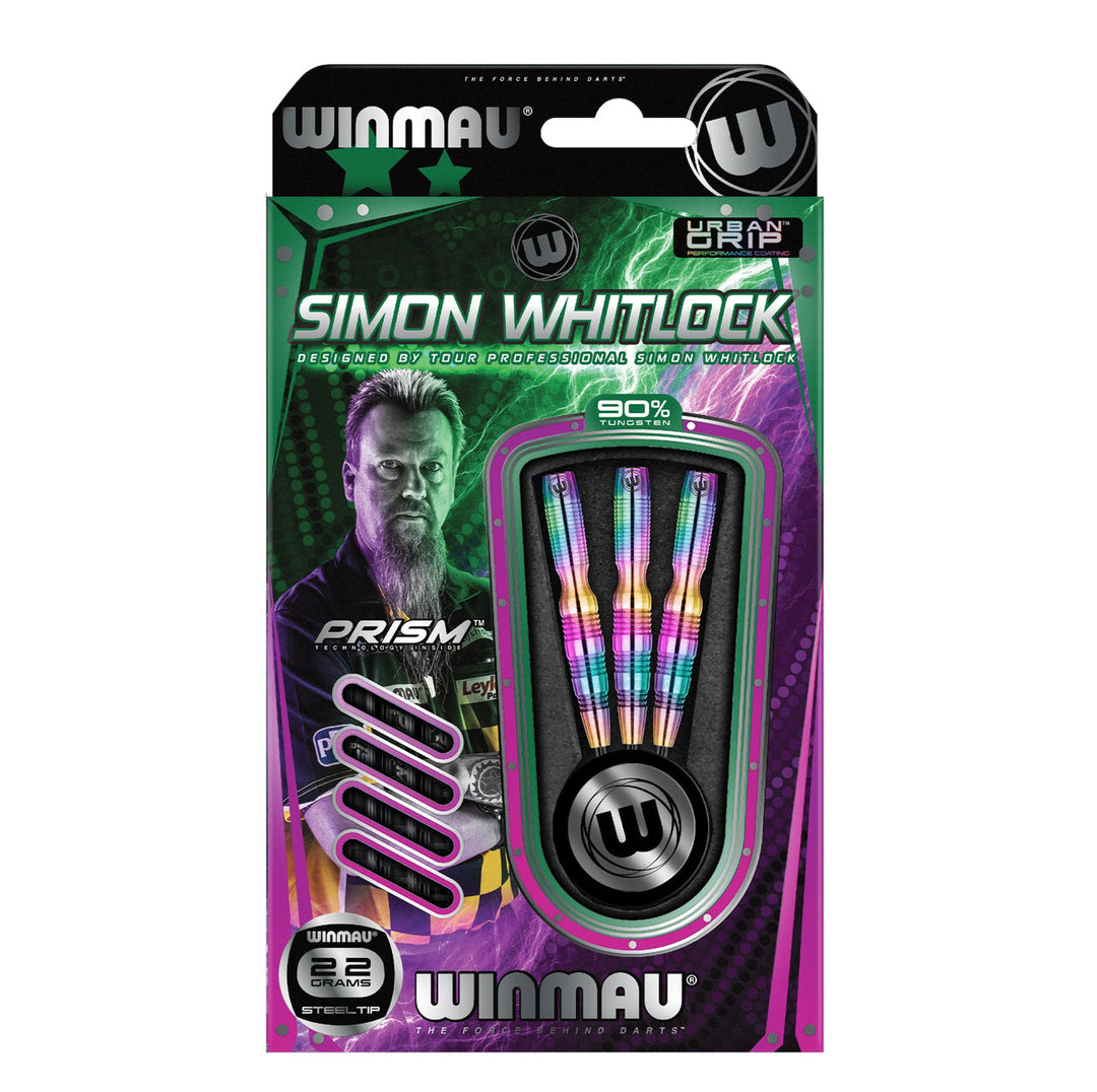 Winmau Simon Whitlock Urban Grip Steel Tip Darts 90% Tungsten — retail packaging