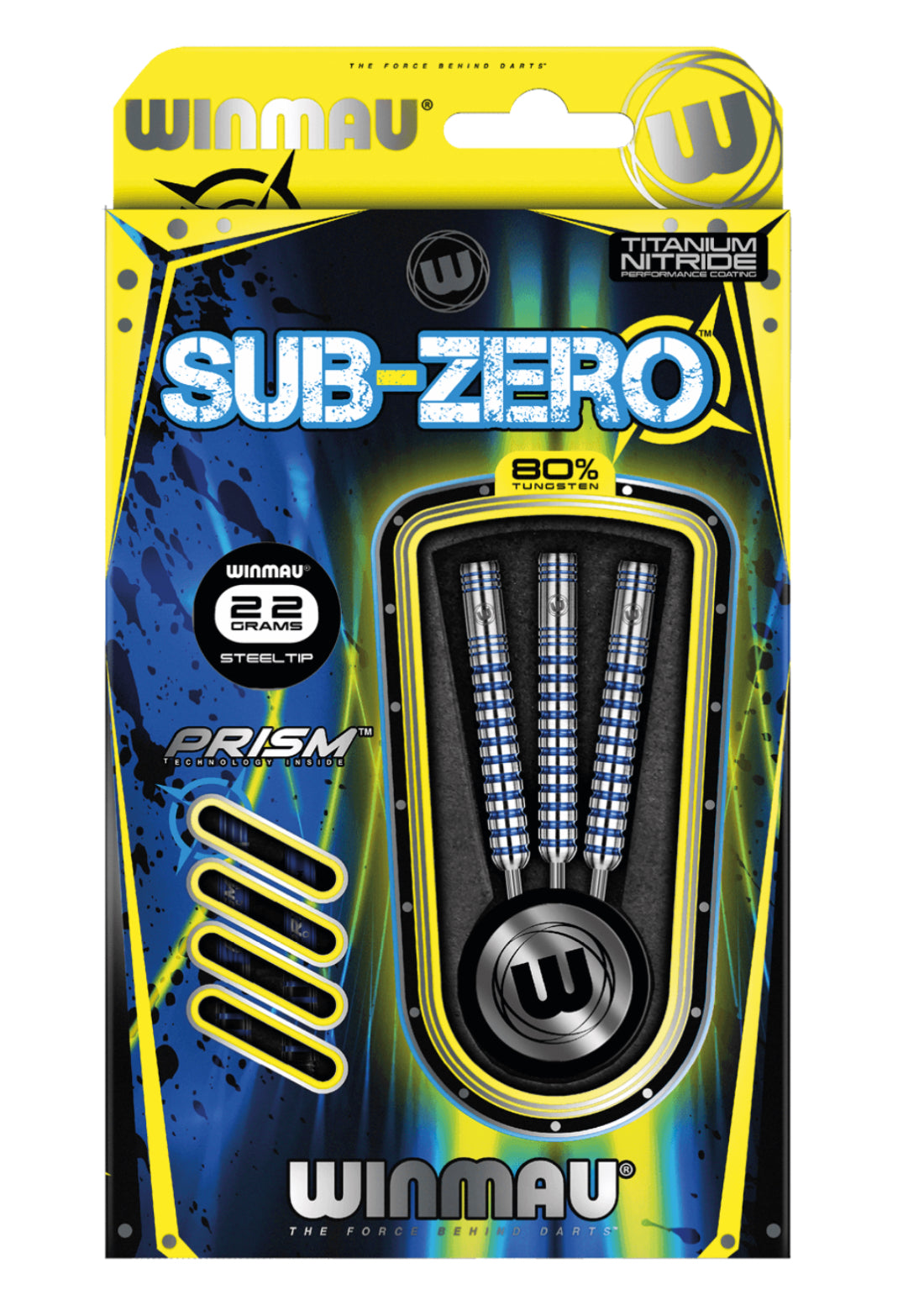 Winmau Sub Zero Steel Tip Darts 80% Tungsten — retail packaging