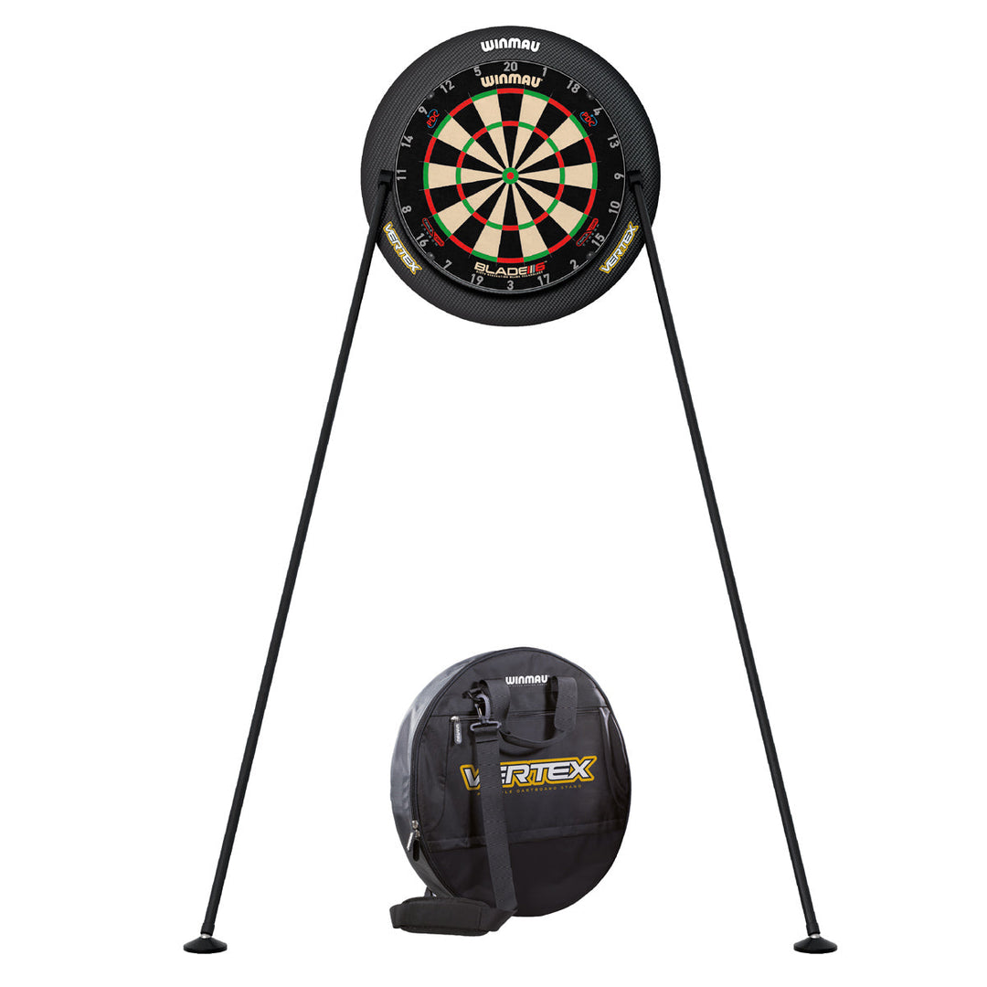 Winmau Vertex Dartboard Stand — stand, mounted dartboard and carry bag