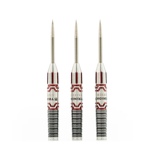 Trinidad Zapata Steel Tip Darts – 90% Tungsten – manufacturer photograph of three barrels