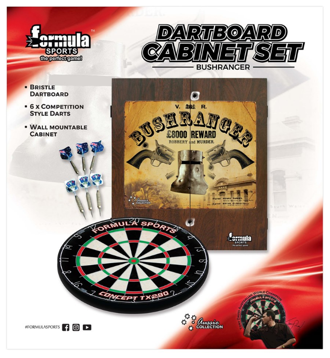 Formula bushranger - dartboard cabinet set