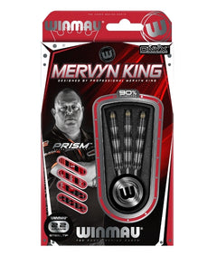 Winmau Mervyn King Black Steel Tip Darts 90% Tungsten — retail packaging