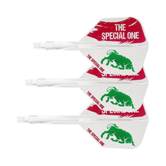 Condor Jose De Sousa Axe Dart Flights Small Shape — three white flights and shafts