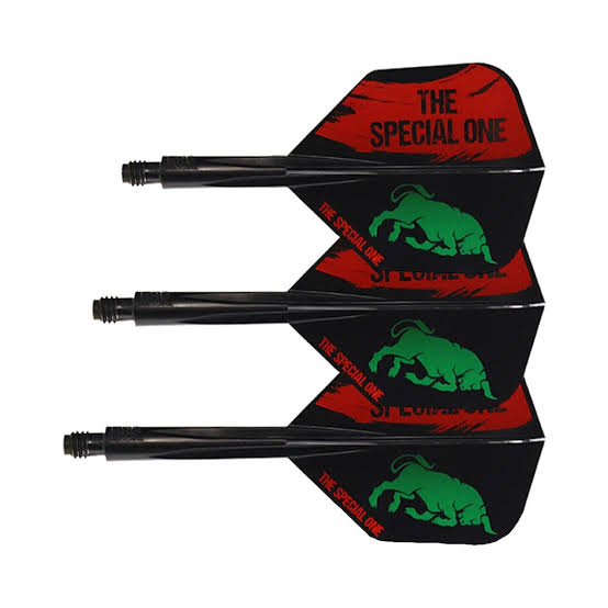 Condor Jose De Sousa Axe Dart Flights Small Shape — three black flights and shafts