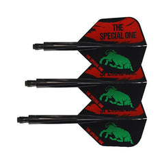 Condor Jose De Sousa Axe Dart Flights Small Shape — three black flights and shafts