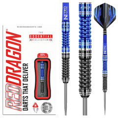 Red Dragon Delta V2 Steel Tip Darts 90% Tungsten — dart, barrel detail and packaging