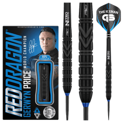 Red Dragon Gerwyn Price Back to Black Special Edition 90% Tungsten Darts — dart, barrel detail and packaging
